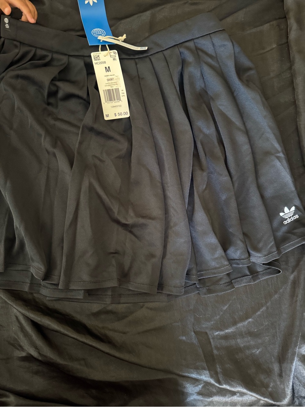 adidas women Black Pleated Athletic Skirt with Trefoil Logo